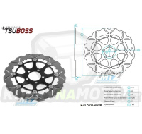 Kotouč brzdový plovovoucí (296/61/5D) zubatý desing - Kawasaki ZX9R Ninja / 98-99