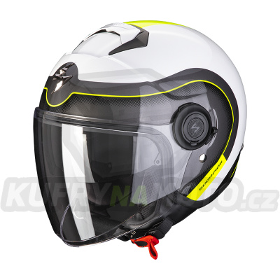 Moto přilba SCORPION EXO-CITY ROLL perleťová bílo/fluo žlutá