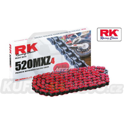 Řetěz RK 520 MXZ4 (118čl) - netěsněný/ bezkroužkový (červený)