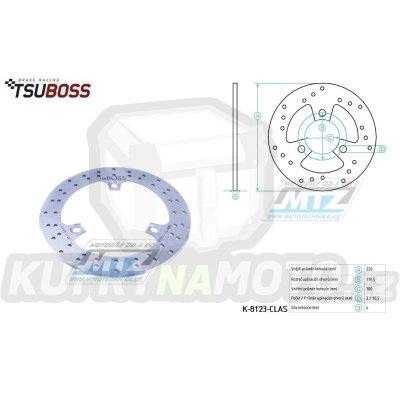 Kotouč brzdový (220/100/3D) - Suzuki UH125 Burgman / 02-05 + UH150 Burgman / 02-05