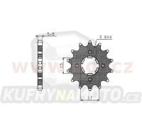 řetězové kolečko pro sekundární řetězy typu 420, SUNSTAR (17 zubů)