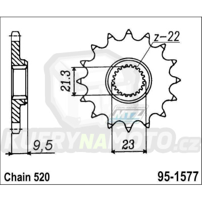 Kolečko MTZ 15 zubů-95-1577-15- výprodej