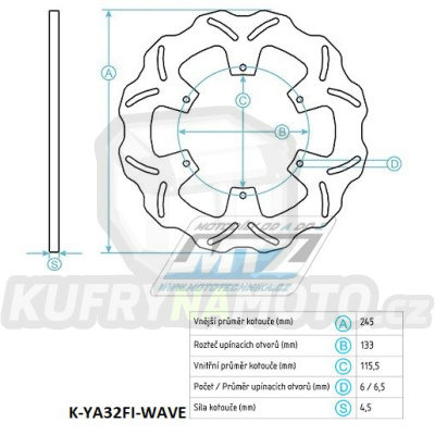 Kotouč brzdový (245/115/6D) -Yamaha YP250Majesty / 96-07 + MBK Skyliner250 / 96-05