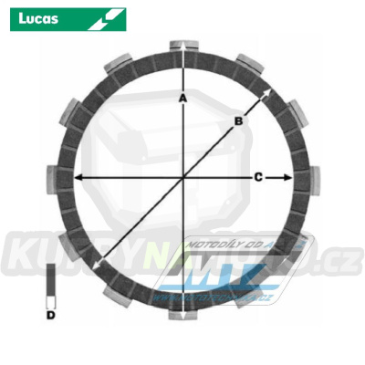 Lamely spojkové třecí (s obložením) Lucas MCC553-10 - Aprilia 1000RSV4 Factory+APRC ABS+1000V4 R Tuono
