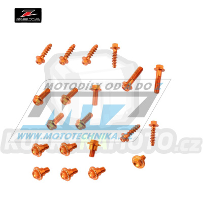 Sada šroubů na plasty - ZETA ZE88-5853 - KTM 125SX+150SX+250SX + 250SXF+350SXF+450SXF / 19-22 + EXC+EXCF / 20-22 + XC+XCF+XCW+XCFW - oranžová