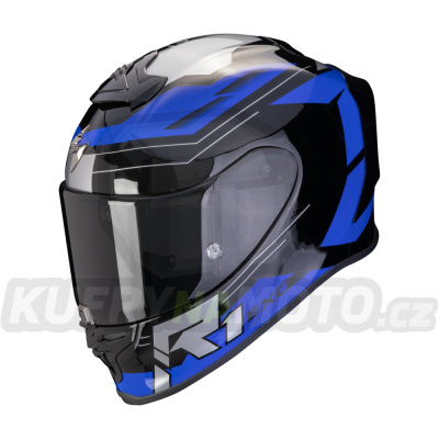 Moto přilba SCORPION EXO-R1 EVO AIR BLAZE černo/modrá