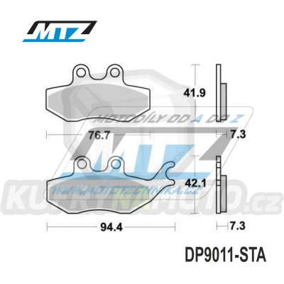 Destičky brzdové DP9011-STA - směs Standard